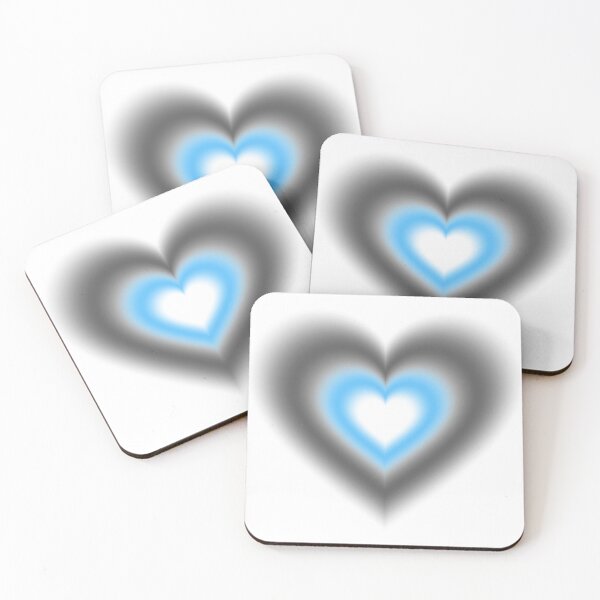 Item preview, Black and light blue blurry hearts designed and sold by serenebookworm.