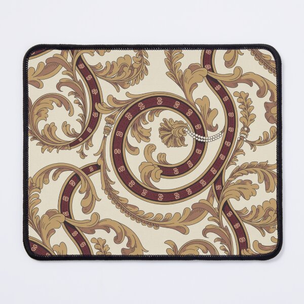 Item preview, Luxurious Baroque Acanthus Scroll Pattern | Maroon Gold Pearl Seamless Repeat designed and sold by Midnight Veil Designs.