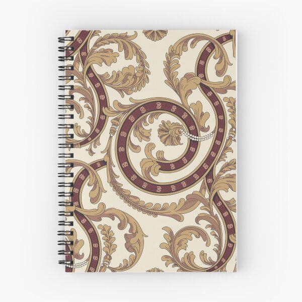Item preview, Luxurious Baroque Acanthus Scroll Pattern | Maroon Gold Pearl Seamless Repeat designed and sold by Midnight Veil Designs.