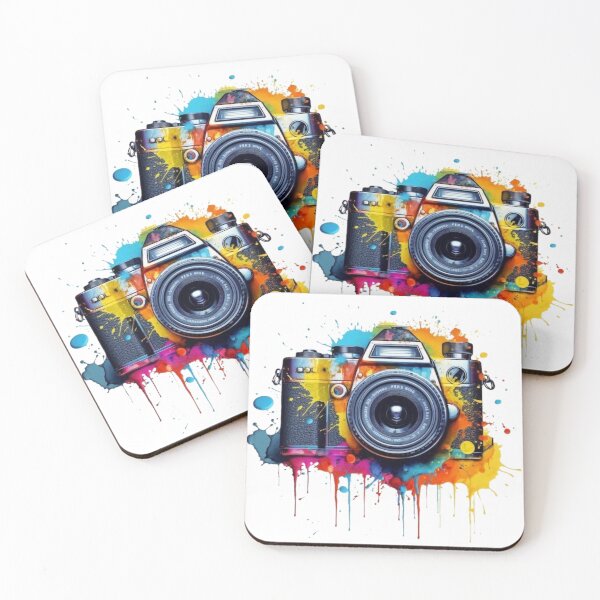 Item preview, Vintage Camera Watercolor Splash - Colorful Photography Art designed and sold by gokhanuzen.