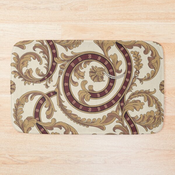 Item preview, Luxurious Baroque Acanthus Scroll Pattern | Maroon Gold Pearl Seamless Repeat designed and sold by Midnight Veil Designs.