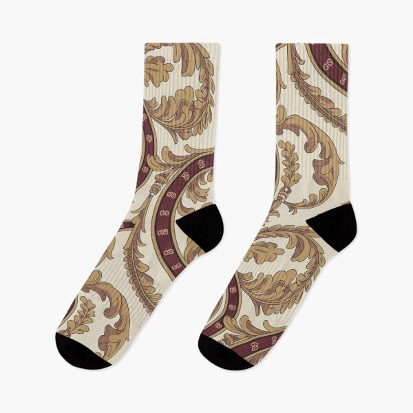 Item preview, Luxurious Baroque Acanthus Scroll Pattern | Maroon Gold Pearl Seamless Repeat designed and sold by Midnight Veil Designs.