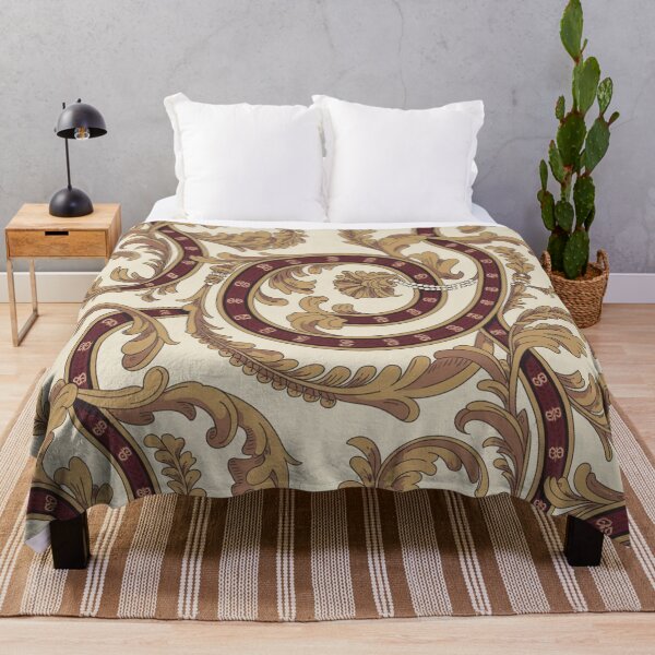 Item preview, Luxurious Baroque Acanthus Scroll Pattern | Maroon Gold Pearl Seamless Repeat designed and sold by Midnight Veil Designs.