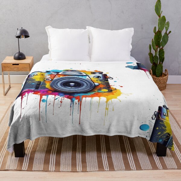 Item preview, Vintage Camera Watercolor Splash - Colorful Photography Art designed and sold by gokhanuzen.