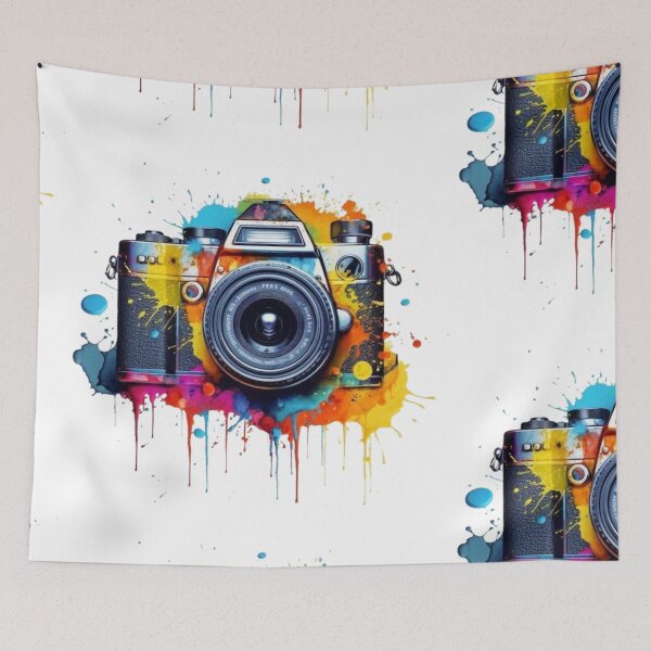 Item preview, Vintage Camera Watercolor Splash - Colorful Photography Art designed and sold by gokhanuzen.