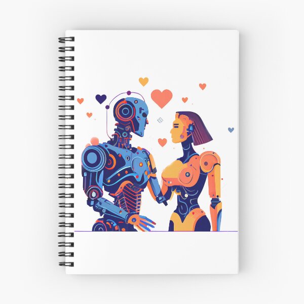 Item preview, Robot man and robot woman in love. Futuristic concept of relationship between artificial intelligence. Flat design  designed and sold by ArtEventET.