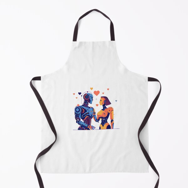 Item preview, Robot man and robot woman in love. Futuristic concept of relationship between artificial intelligence. Flat design designed and sold by ArtEventET.