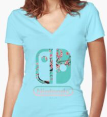 Nintendo-Schalter Shirt mit V-Ausschnitt