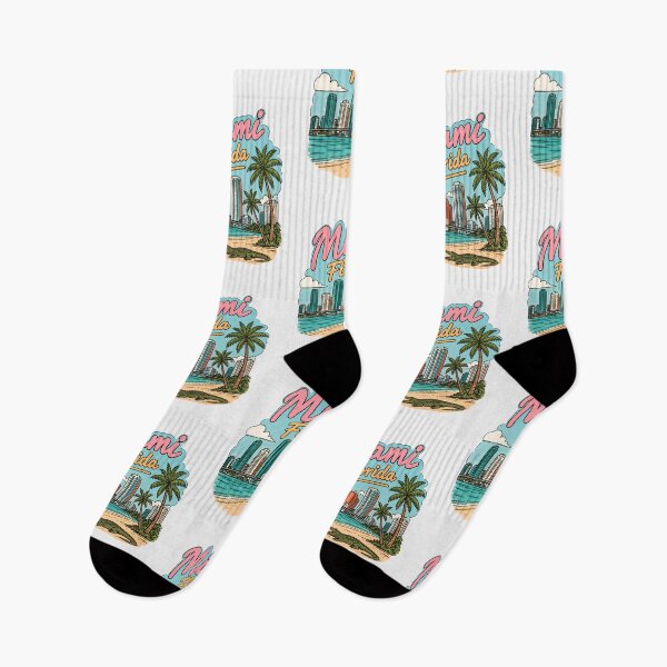 Item preview, Miami Florida Cute Beach Skyline Retro Cityscape  designed and sold by HowToCanadian.