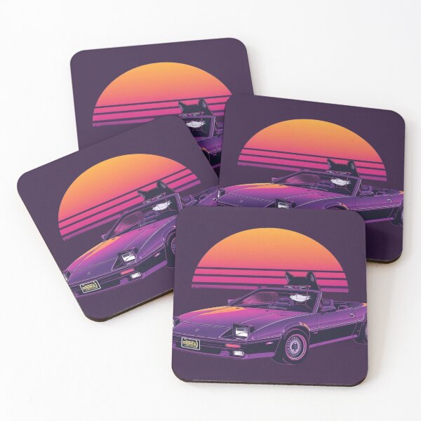 Item preview, Synthwave Cat Driving Retro Sports Car designed and sold by ItzLacarth.