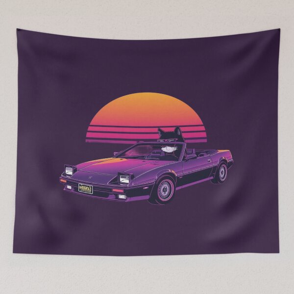 Item preview, Synthwave Cat Driving Retro Sports Car designed and sold by ItzLacarth.
