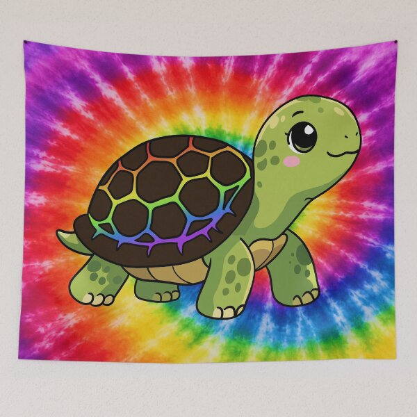 Item preview, Cute Rainbow Pride Tortoise | Kawaii LGBTQ+ Tie Dye designed and sold by velvetearth.