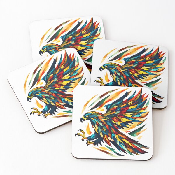 Item preview, Vibrant Colorful Geometric Eagle Abstract Art  designed and sold by Neer arts.