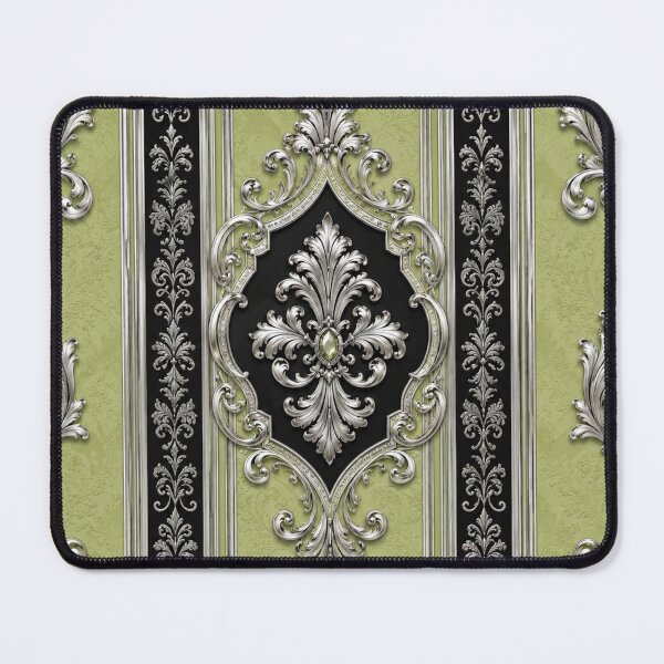 Item preview, Striped Pistachio & Silver Baroque designed and sold by DesignsByPrnces.
