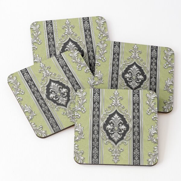 Item preview, Striped Pistachio & Silver Baroque designed and sold by DesignsByPrnces.