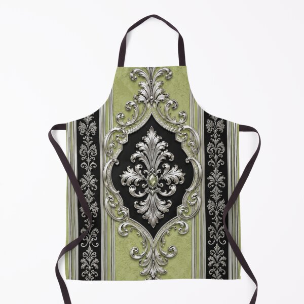 Item preview, Striped Pistachio & Silver Baroque designed and sold by DesignsByPrnces.
