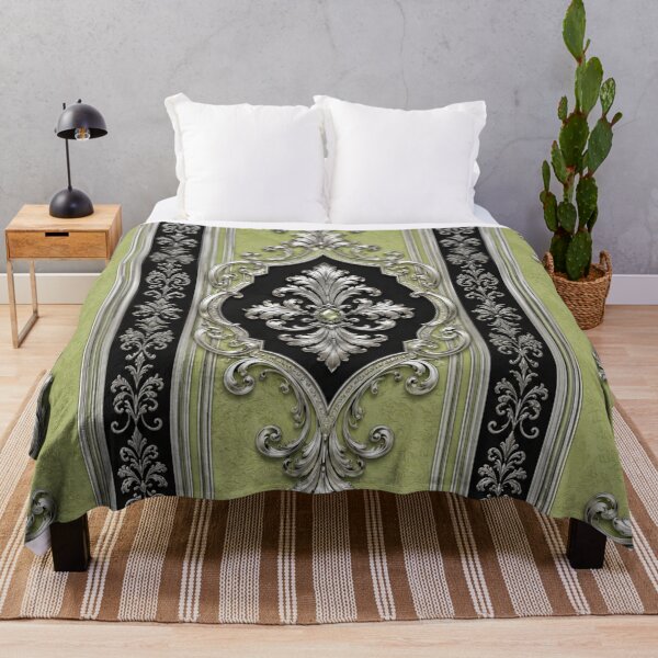 Item preview, Striped Pistachio & Silver Baroque designed and sold by DesignsByPrnces.