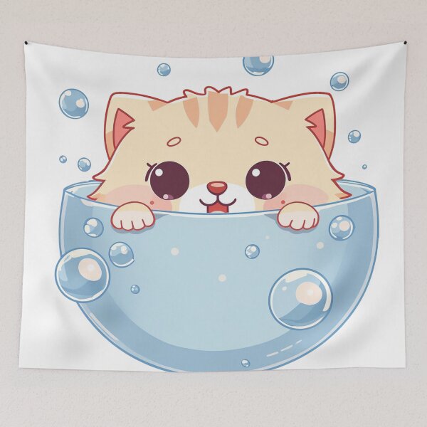 Item preview, Bubble Bath Cat designed and sold by PurrfectClubArt.