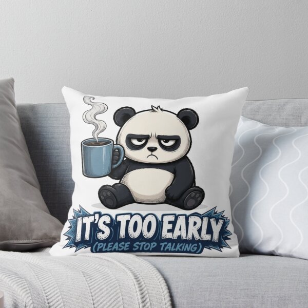 Item preview, Too Early Panda Funny Coffee Lover Design designed and sold by Nano-Threads.