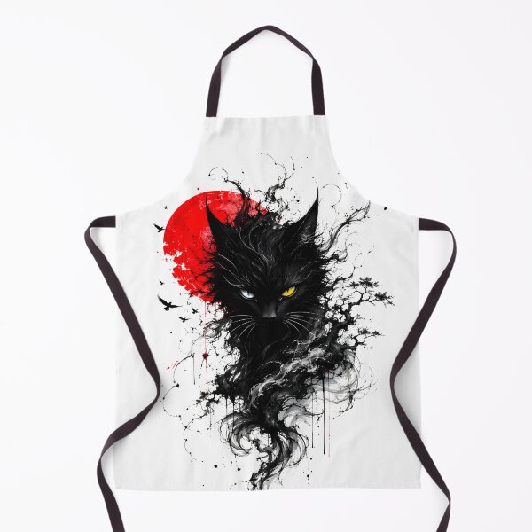 Item preview, Dark Witch Cat and Red Moon: Fantasy Gothic Illustration designed and sold by Doodle-Bloom.