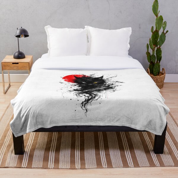 Item preview, Dark Witch Cat and Red Moon: Fantasy Gothic Illustration designed and sold by Doodle-Bloom.
