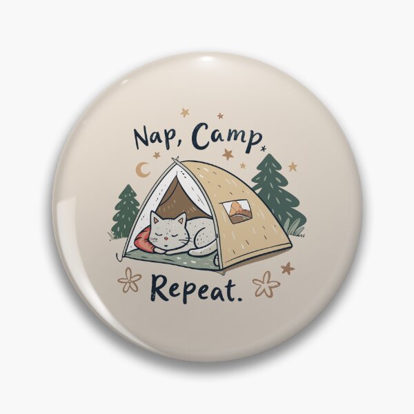 Item preview, A cute sleeping cat in a tent, a classic camping design designed and sold by Ahmed-khafagy.