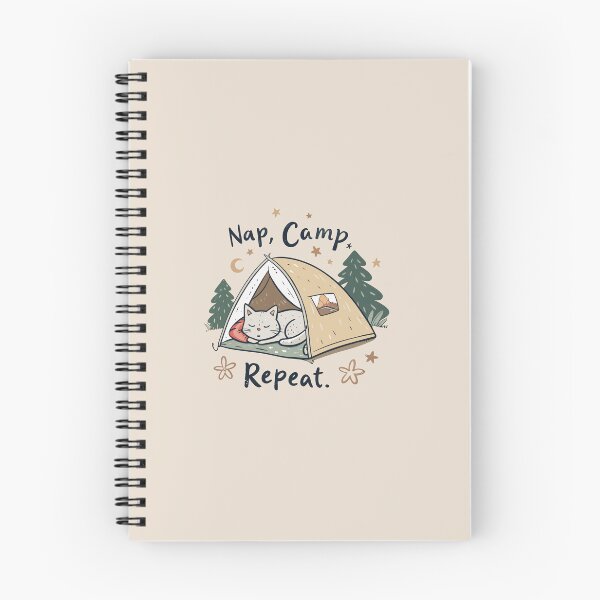 Item preview, A cute sleeping cat in a tent, a classic camping design designed and sold by Ahmed-khafagy.