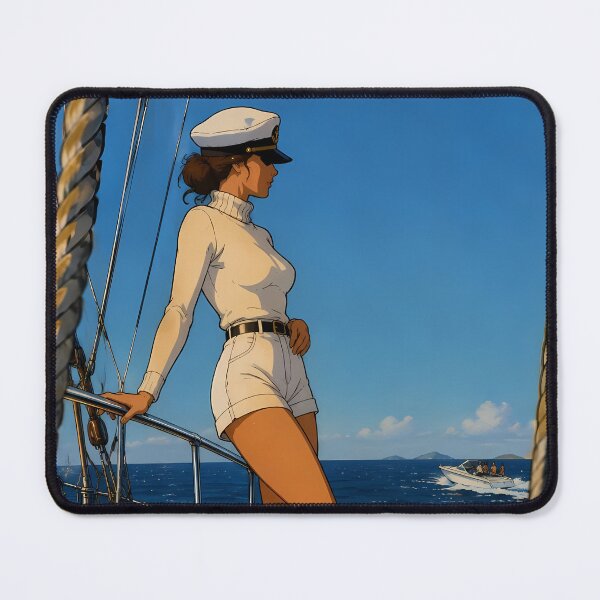 Item preview, Vintage Yacht Elegance – Retro Ocean Fashion Illustration designed and sold by  Hollow Moon Studios..