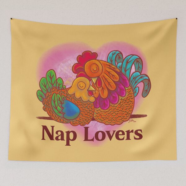 Item preview, Rooster and hen couple nap lovers designed and sold by Konopikyu.