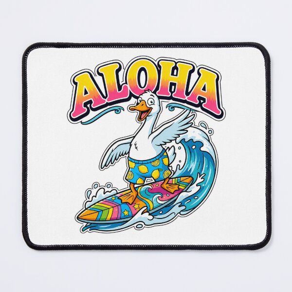 Item preview, Funny Aloha Surfing Duck Shirt - Colorful Hawaii Beach Tee - Quirky Bird Surfer Gift - Summer Vacation Graphic T-Shirt designed and sold by wshStudio.