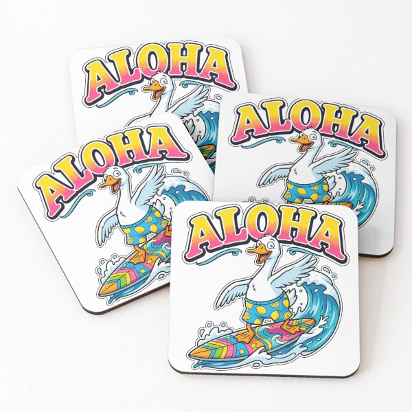 Item preview, Funny Aloha Surfing Duck Shirt - Colorful Hawaii Beach Tee - Quirky Bird Surfer Gift - Summer Vacation Graphic T-Shirt designed and sold by wshStudio.