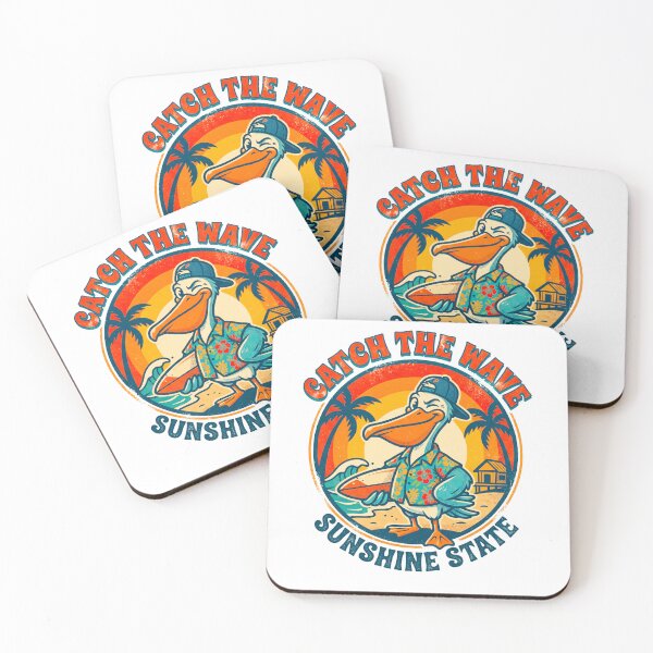 Item preview, Retro Surfing Pelican - Catch The Wave Sunshine State Art designed and sold by fit-and-fine26.