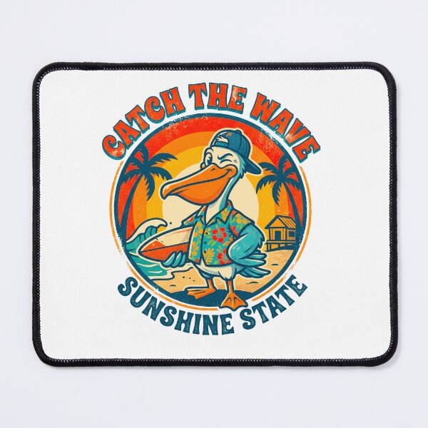 Item preview, Retro Surfing Pelican - Catch The Wave Sunshine State Art designed and sold by fit-and-fine26.