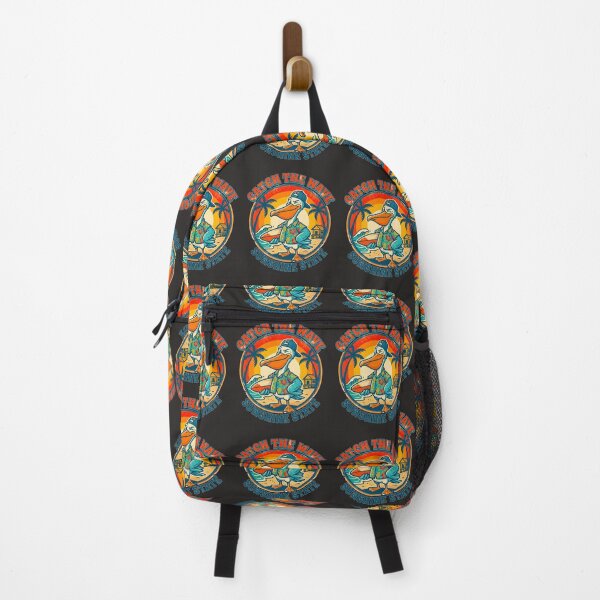 Item preview, Retro Surfing Pelican - Catch The Wave Sunshine State Art designed and sold by fit-and-fine26.