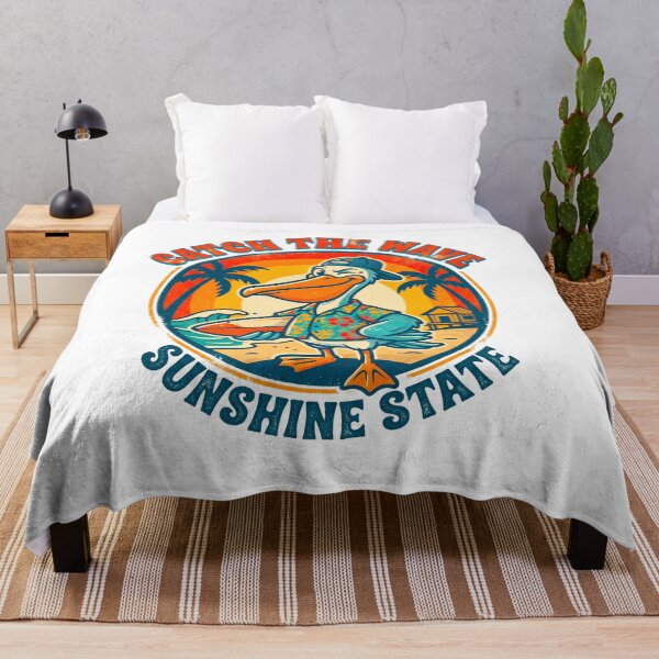 Item preview, Retro Surfing Pelican - Catch The Wave Sunshine State Art designed and sold by fit-and-fine26.
