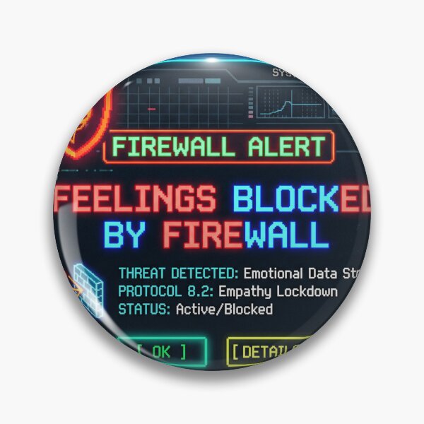 Item preview, Feelings Blocked By Firewall Funny Cyber Security Design designed and sold by afarkar.