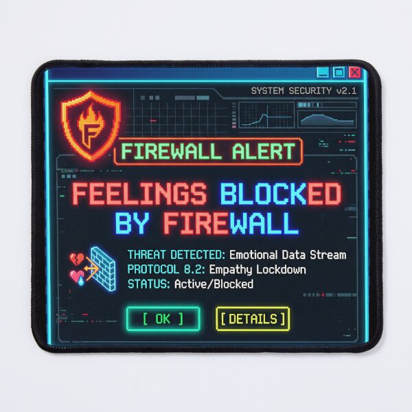 Item preview, Feelings Blocked By Firewall Funny Cyber Security Design designed and sold by afarkar.