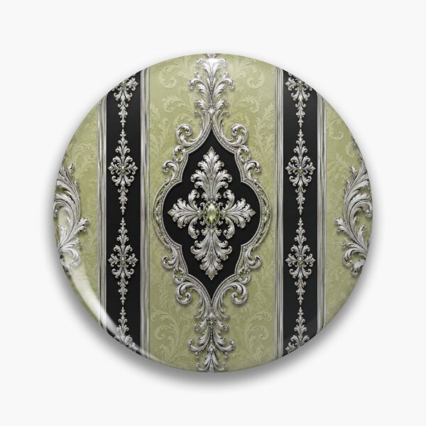 Item preview, Striped Pistachio & Black Silver Baroque designed and sold by DesignsByPrnces.