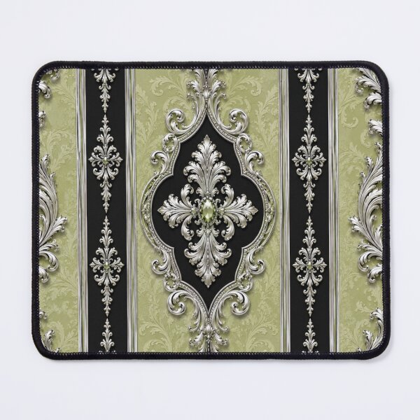 Item preview, Striped Pistachio & Black Silver Baroque designed and sold by DesignsByPrnces.
