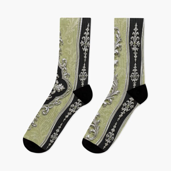 Item preview, Striped Pistachio & Black Silver Baroque designed and sold by DesignsByPrnces.