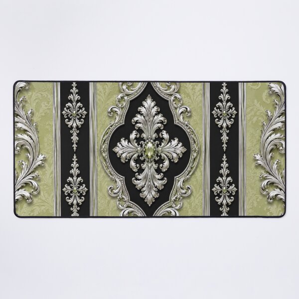 Item preview, Striped Pistachio & Black Silver Baroque designed and sold by DesignsByPrnces.
