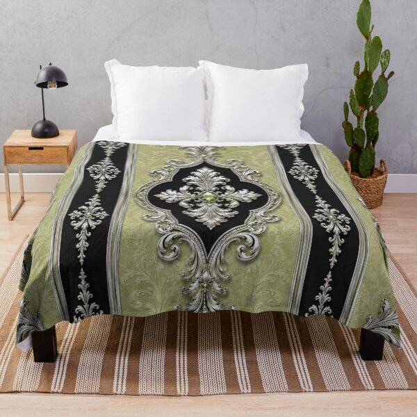 Item preview, Striped Pistachio & Black Silver Baroque designed and sold by DesignsByPrnces.