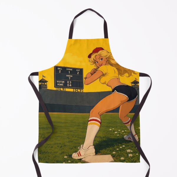Item preview, Retro Baseball Pin-Up – Vintage Sports Anime Illustration designed and sold by Hollow Moon Studios..