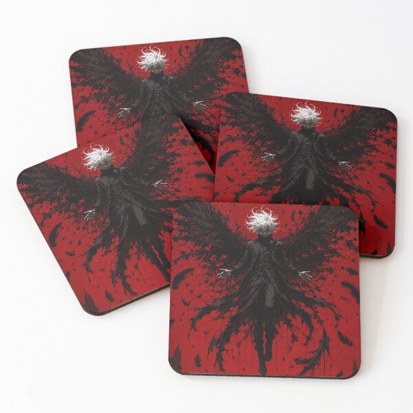 Item preview, Gothic Fallen Angel - Dark Fantasy Red and Black Anime Boy designed and sold by saamessart.