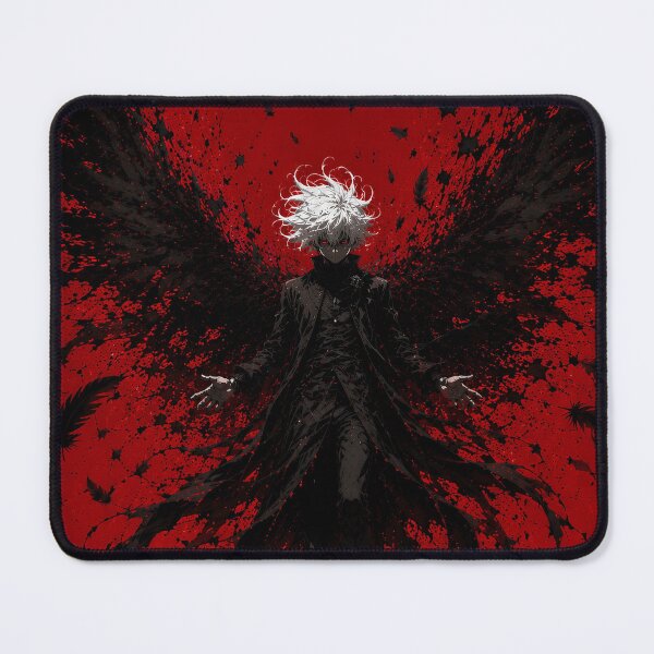 Item preview, Gothic Fallen Angel - Dark Fantasy Red and Black Anime Boy designed and sold by saamessart.