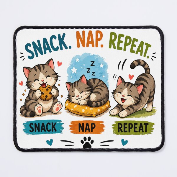 Item preview, Snack Nap Repeat Cute Cat - Funny Lazy Tabby Kitten Routine designed and sold by TheSquirla.