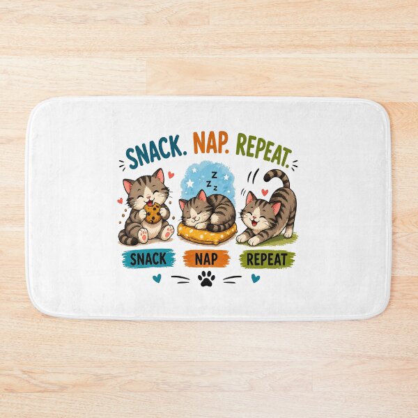 Item preview, Snack Nap Repeat Cute Cat - Funny Lazy Tabby Kitten Routine designed and sold by TheSquirla.