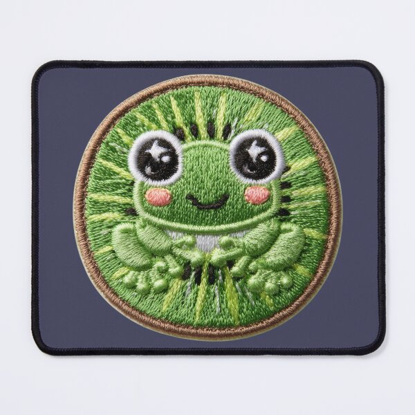 Item preview, Cute Kiwi Frog Embroidery Patch designed and sold by MegaNovaArt.