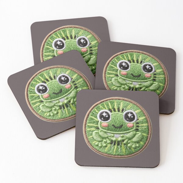 Item preview, Cute Kiwi Frog Embroidery Patch designed and sold by MegaNovaArt.