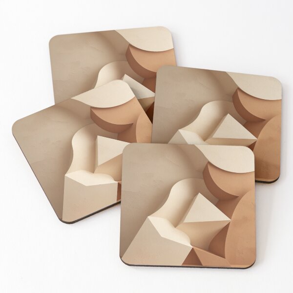 Item preview, Minimalist Plaster Relief Geometric Shapes Print designed and sold by EnmarcArt.